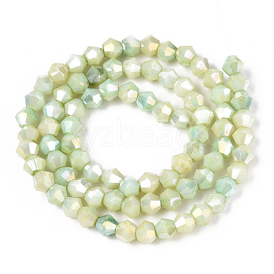 Ombre Effect Dyed Glass Beads Strands GLAA-T025-4mm-09D-1