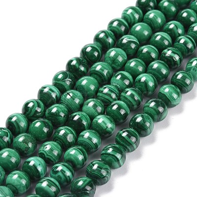 Natural Malachite Bead Strands G-O152-47-8mm-A-1