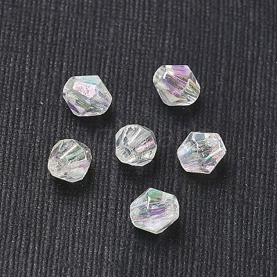 Bicone AB Color Plated Eco-Friendly Transparent Acrylic Beads TACR-A003-4mm-22-1