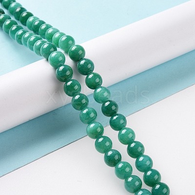 Natural Mashan Jade Round Beads Strands G-D263-8mm-XS34-1