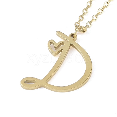 304 Stainless Steel Pendant Necklaces NJEW-H029-02G-D-1