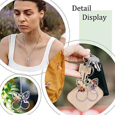 6Pcs 6 Styles Natural Amethyst Copper Wire Wrapped Chip Big Pendants G-PH0002-16-1