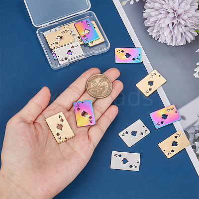 18Pcs 3 Colors 201 Stainless Steel Pendant STAS-UN0045-15-1