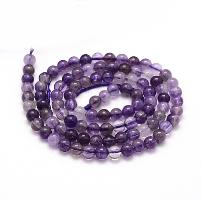 Natural Amethyst Beads Strands G-P335-02-4mm-1