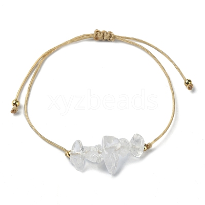 Natural Quartz Crystal Chips Braided Bead Bracelets BJEW-JB09851-04-1