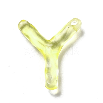 Transparent Resin Alphabet Pendants RESI-C028-02Y-1
