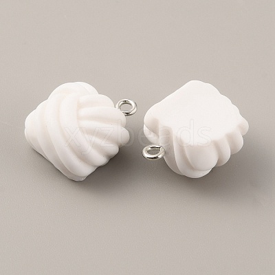 Opaque Resin Pendants LS-RESI-WH0029-24P-04-1