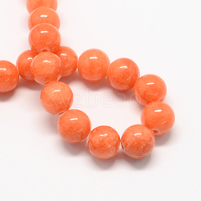 Natural Dyed Yellow Jade Gemstone Bead Strands G-R271-8mm-Y31-1