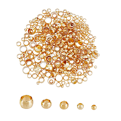 400Pcs 5 Style Brass Beads KK-FH0005-36G-1