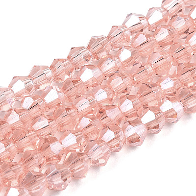 Transparent Electroplate Glass Beads Strands GLAA-F029-2mm-C15-1