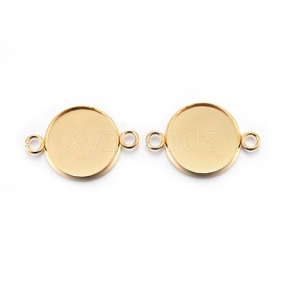 201 Stainless Steel Cabochon Connector Settings STAS-F191-15G-E-1