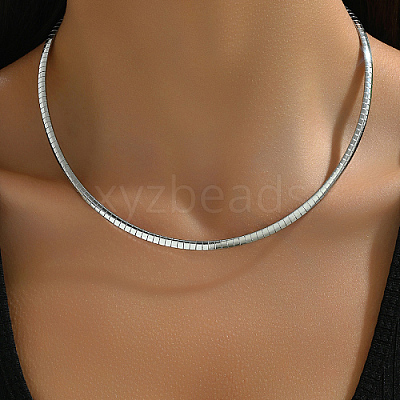 Non-Tarnish 201 Stainless Steel Collar Necklace QV1917-3-1