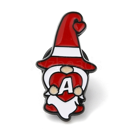 Christmas Dwarf/Gnome with Heart Enamel Pins for Women JEWB-D017-04C-EB-1