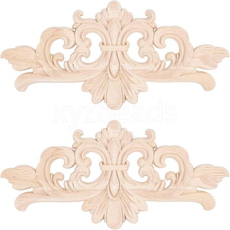 Olycraft Rubber Wood Carved Onlay Applique AJEW-OC0001-51A-1