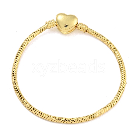 2.5mm Brass European Style Round Snake Chain Bracelets for Jewelry Making BJEW-P338-02G-1