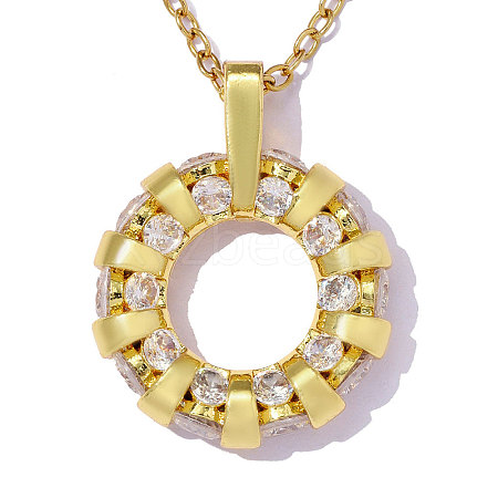 Brass Micro Pave Clear Cubic Zirconia Pendants CU-OY001-65G-1