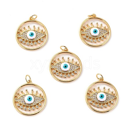 Brass Micro Pave Cubic Zirconia Pendants ZIRC-P092-028G-03-RS-1