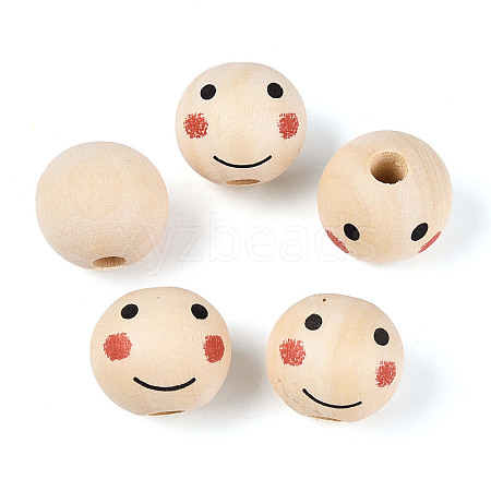 Printed Schima Wood Beads WOOD-T033-02D-1