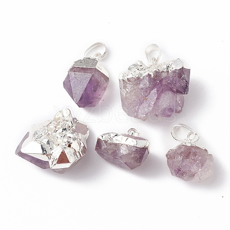 Rough Raw Natural Amethyst Pendants G-E590-05S-1