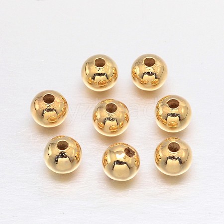 Brass Round Spacer Beads KK-TAG0001-04-1