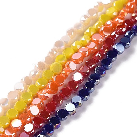 Electroplate Glass Beads Strands GLAA-E036-04-M-1