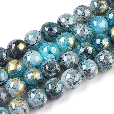 Baking Painted Crackle Glass Bead Strands X-DGLA-R053-05C-A-1