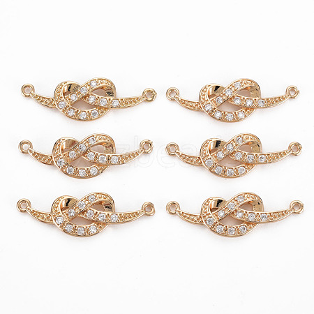 Brass Micro Pave Cubic Zirconia Links Connectors KK-T060-80-1