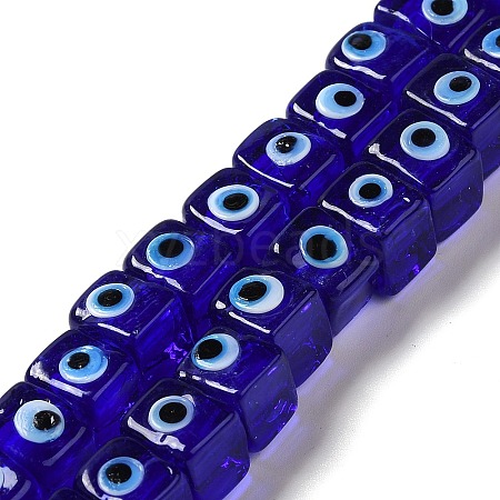 Handmade Evil Eye Lampwork Beads Strands LAMP-G154-04C-1