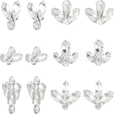 Fingerinspire 12Pcs 6 Style Sew on Rhinestone RGLA-FG0001-04-1