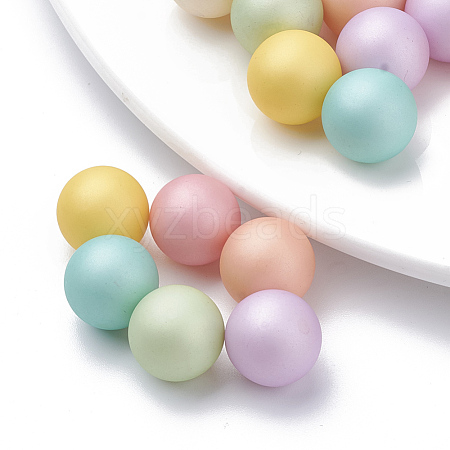 Eco-Friendly Plastic Imitation Pearl Beads X-MACR-S277-14mm-B-1