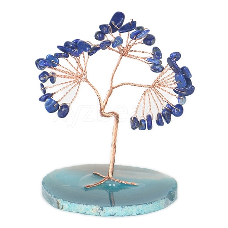 Natural Lapis Lazuli Chips Tree of Life Decorations PW-WGCF77D-08-1