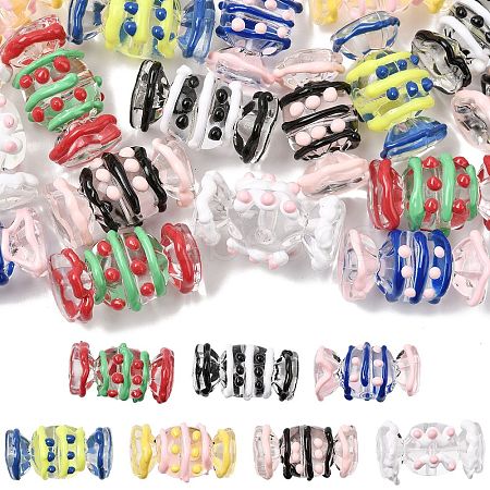 28Pcs 7 Colors Transparent Acrylic Enamel Beads OACR-CJ0002-85-1