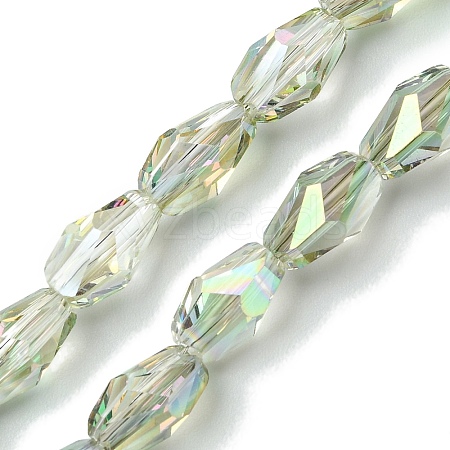 Transparent Electroplate Glass Beads Strands GLAA-K064-03B-HR02-1