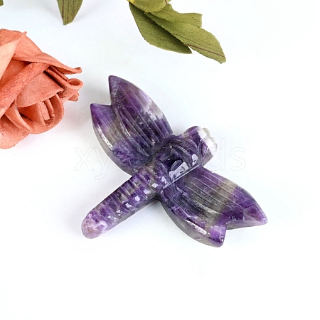 Natural Amethyst Carved Dragonfly Figurines PW-WGBDFF2-02-1