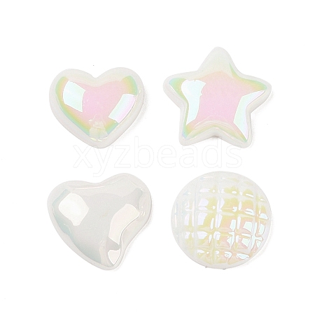 Electroplated Iridescent Opaque Resin Decoden Cabochons RESI-Q230-07-1