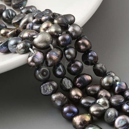 Dyed Natural Cultured Freshwater Pearl Beads Strands PEAR-A006-08E-1