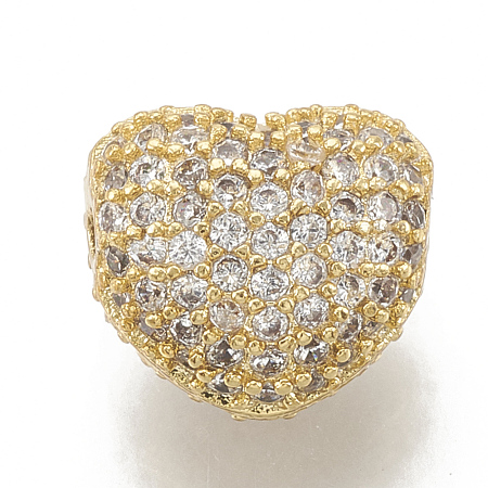 Brass Micro Pave Cubic Zirconia Beads ZIRC-T006-12G-1