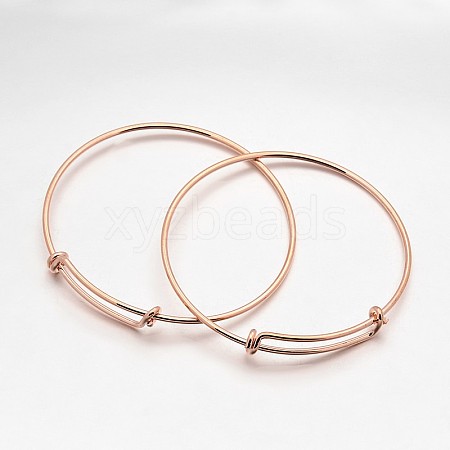 Adjustable Brass Bangles Making X-BJEW-E218-01RG-1
