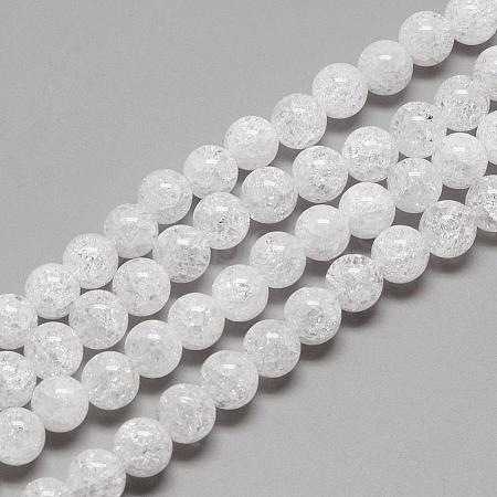 Natural Crackle Quartz Crystal Beads Strands G-R439-26-8mm-1