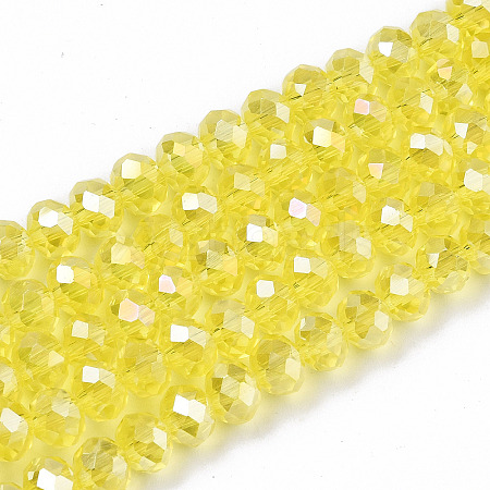 Electroplate Glass Beads Strands X-EGLA-A034-T8mm-B21-1