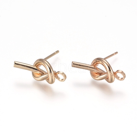 Rack Plating Brass Stud Earring Findings KK-L198-006LG-1
