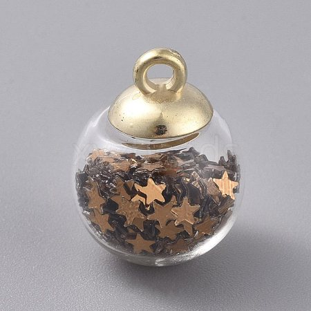 Glass Ball Pendants GLAA-WH0015-26J-1