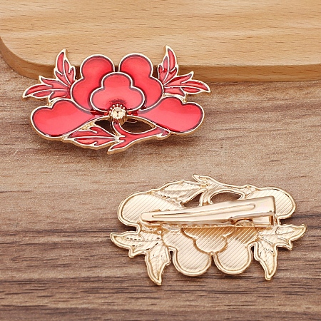 Flower Alloy Enamel Alligator Hair Clips PW-WG27385-07-1