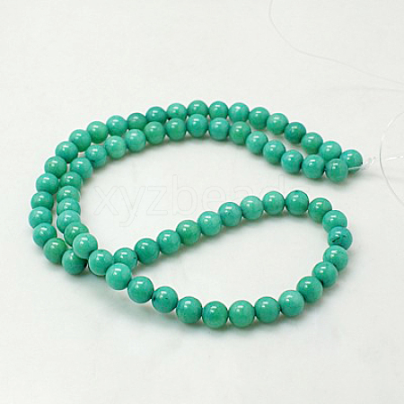 Natural Mashan Jade Round Beads Strands G-D263-10mm-XS15-1