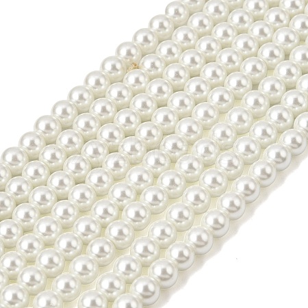 Eco-Friendly Dyed Glass Pearl Round Beads Strands HY-A008-6mm-RB001-1