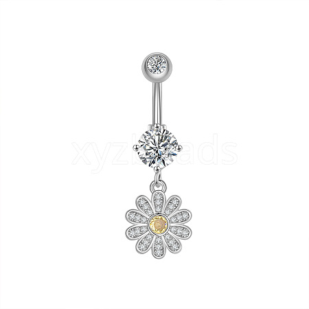 Brass Cubic Zirconia Navel Ring WGEFBF8-06-1