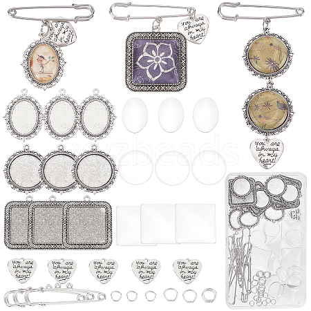 SUNNYCLUE DIY Brooch Making Kits DIY-SC0019-48-1