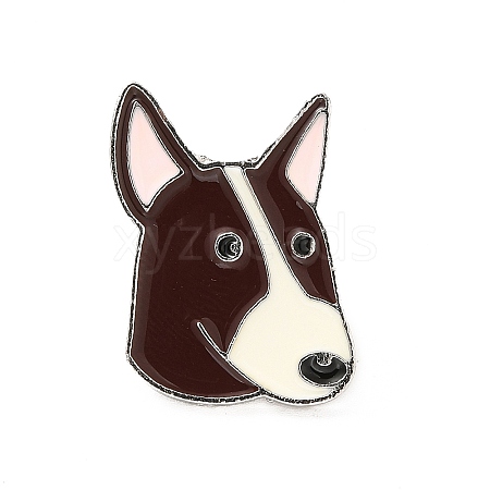Dog Enamel Pin with Brass Butterfly Clutches JEWB-A006-05E-1