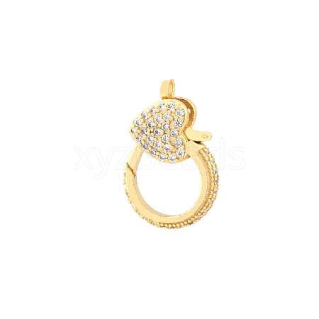 Brass Micro Pave Clear Cubic Zirconia Lobster Claw Clasps PW-WG3B2F3-05-1