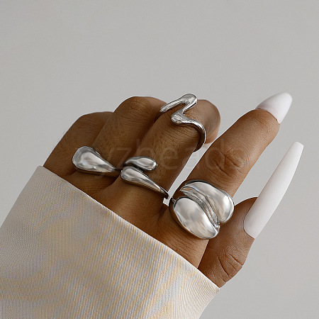 4Pcs Alloy Finger Rings Sets WG7802C-02-1